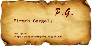 Pirsch Gergely névjegykártya